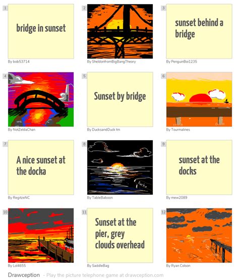 bridge in sunset - Drawception