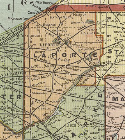 LaPorte County, Indiana, 1908 Map, Michigan City