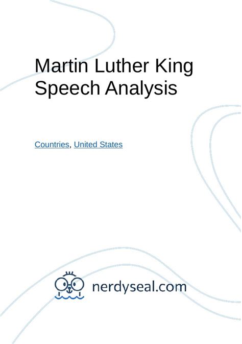 Martin Luther King Speech Analysis - 584 Words - NerdySeal