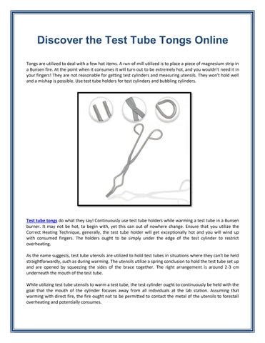 Discover the Test Tube Tongs Online by AliyanaDesouza - Issuu