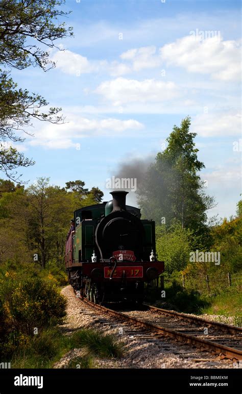 Restored steam train; Locomotive on the Strathspey Steam heritage Railway at the Boat of Garten ...