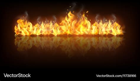 Realistic fire flame banner Royalty Free Vector Image