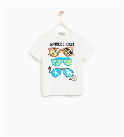 Image 1 of T-SHIRT WITH GLASSES APPLIQUÉ from Zara Boy Pool Parties ...