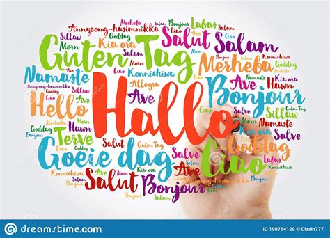 Hallo Hello Greeting in German Word Cloud in Different Languages of the World Stock Image ...