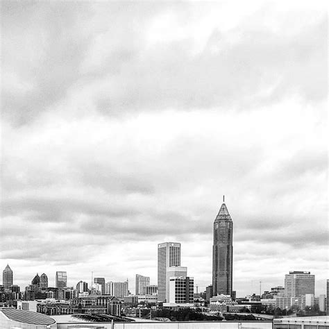 Atlanta Georgia Skyline Sky Buildings City Life Cloudy Day Scenery ...