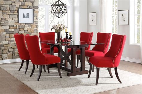 🍎 RED is a passion ♦️ https://www.furniturecart.com/salema-dining-room ...