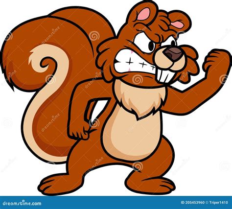 Angry Squirrel Shaking Fist Vector Cartoon | CartoonDealer.com #205453960