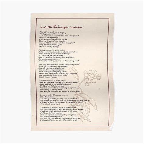 "nothing new lyric" Poster for Sale by dontwannadance | Redbubble