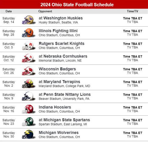 Ohio State College Football Schedule 2024 - Caye Maxine