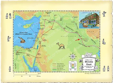 Map of Middle East showing Babylon | Bible Cartoons