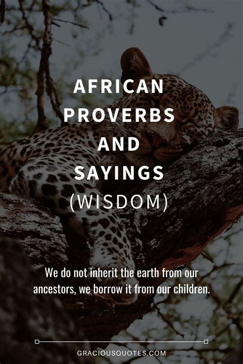 African Proverbs and Sayings (WISDOM) - Gracious Quotes in 2021 | African proverb, Proverbs ...