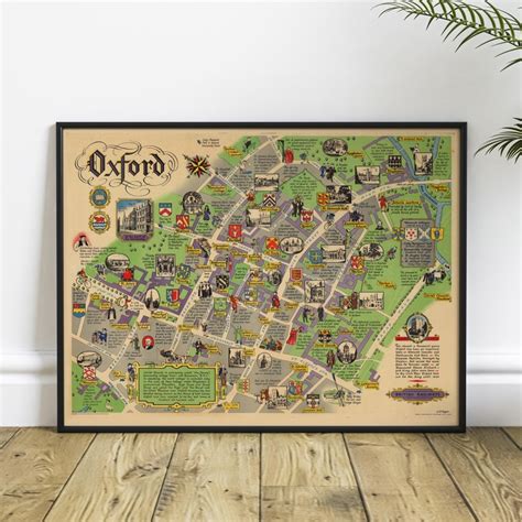 1949 Oxford. British Railways Antique Map of Oxford Old | Etsy