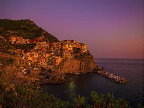 Manarola - Italy Harbor At Sunset Mural - Richard Desmarais - Murals ...