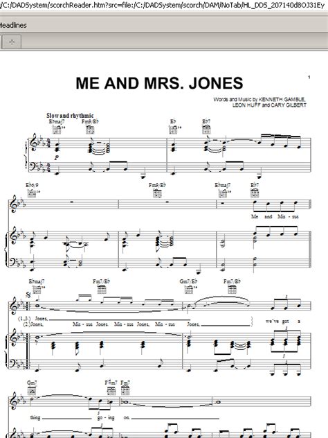 Me And Mrs. Jones Piano, Vocal & Guitar (Right-Hand Melody) Michael Buble (Piano, Vocal & Guitar ...