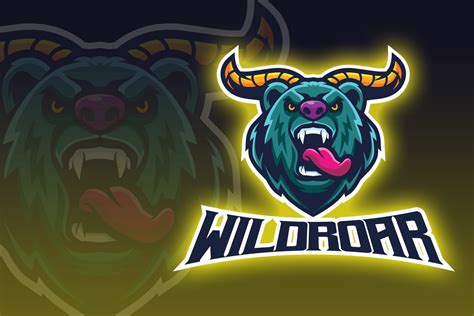 Wild Roar Esport Logo | Illustrator Templates ~ Creative Market