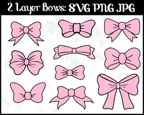 Hair bow / Bowties Clipart Bundle SVG PNG JPG digital cut | Etsy