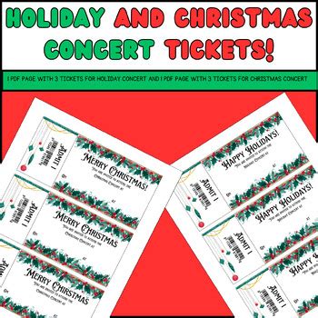 Christmas Concert & Holiday Concert Printable Tickets! by Colourful ...