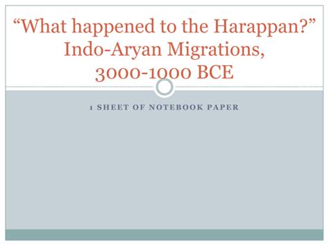 Indo-Aryan Migrations Unit 1 Lesson 5