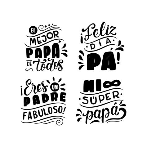 Free Vector | Dia del padre lettering set