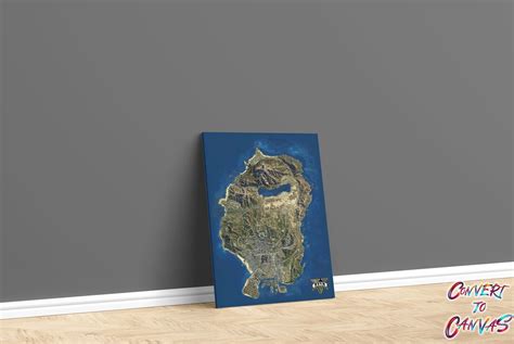 Gta 5 Map Canvas, Gta 5 Map Wall Art, Gta Decor, Gta Wall Art, Gta ...