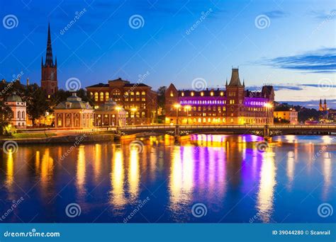 Evening Scenery of Stockholm, Sweden Stock Photo - Image of gamla, port ...