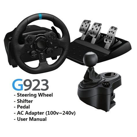 Logitech G923 Steering Wheel + Pedal + Shifter, Video Gaming, Gaming ...