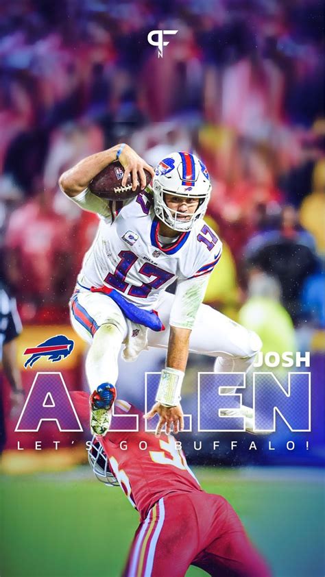 Mobile phone background of Buffalo Bills quarterback Josh Allen ...