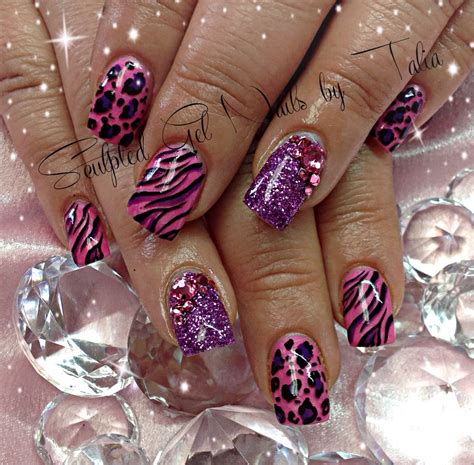 Pink zebra print nail art | Animal print nails art, Pretty acrylic nails, Animal print nails