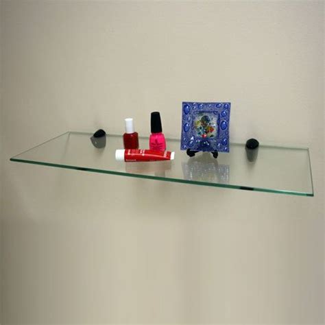 Vario Rectangular 36" x 10" Clear Tempered Glass Shelf Kit with Black Brackets -- Awesome pro ...