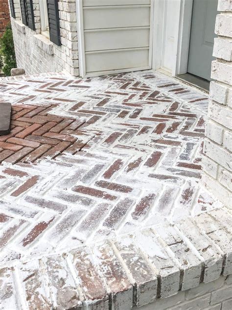 How to install and mortar wash a herringbone brick patio. | Brick paver patio, Brick porch ...