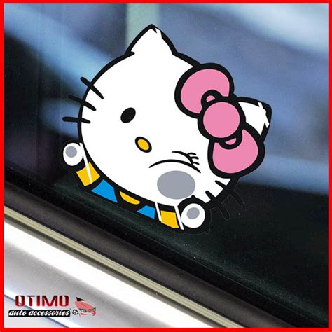 New Car Sticker Hello Kitty Car Stickers Big Size 19x17cm Funny Kt Cat ...