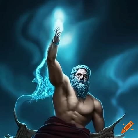 Digital art of zeus shooting lightning in 2023 on Craiyon