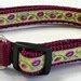 Dog Collar: Flowers 4 Purple/yellow Vines Jacquard Ribbon Adjustable ...