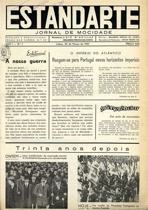 Capa de jornal antigo | portuguese old newspaper cover | Portugal 1940s | Newspaper design ...