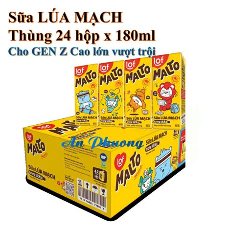 Sữa lúa mạch MALTO thùng 24 hộp 180ml SOCOLA/ BẠC HÀ cho GEN Z Cao lớn ...