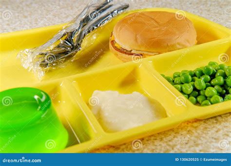 School Lunch Tray Cheeseburger Stock Image - Image of cafeteria, dinner ...