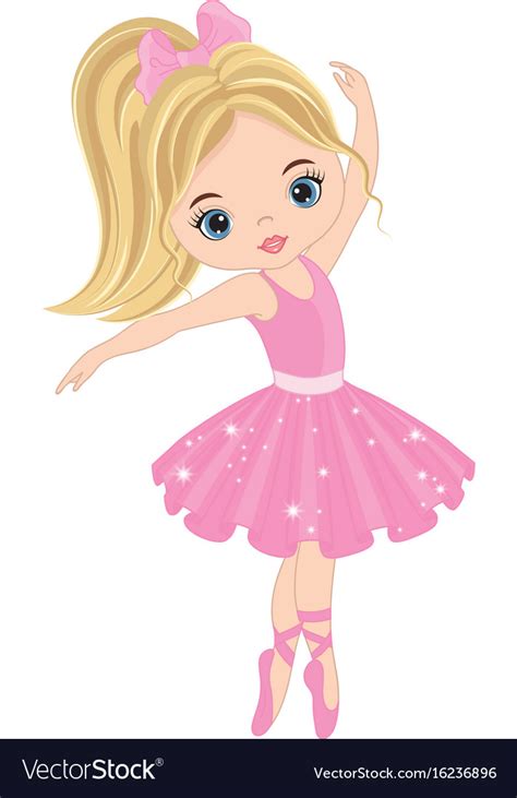 Cute little ballerina dancing Royalty Free Vector Image