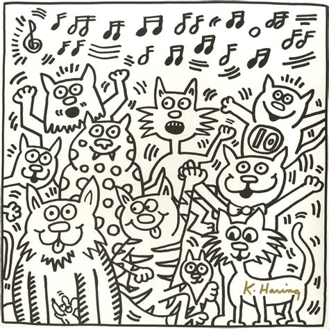 Fine Art & Photographs | Lot #631: KEITH HARING - Ten Cats - Lithograph