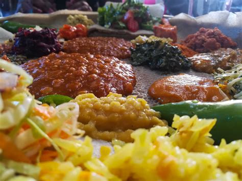 Ethiopian vegetarian food meal known as yetsom beyaynetu | Flickr