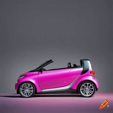 Pink smart car convertible without turbo on Craiyon