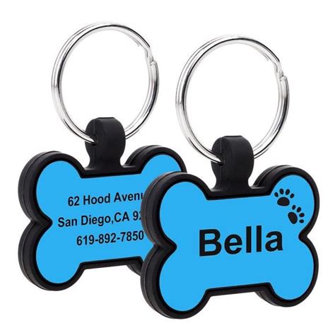 Personalized Soft Silent Dog Tag Waterproof Silicon Pet Dogs Cat Nameplate Bone Round Tags Anti ...