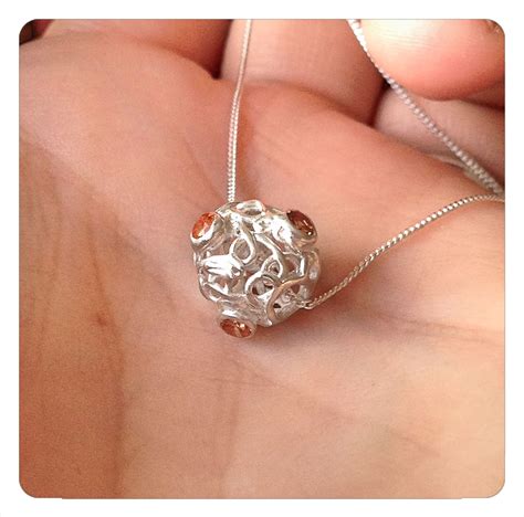 Hollow filigree fine silver clay pendant with alternating champagne CZ's. Metal Clay Rings ...