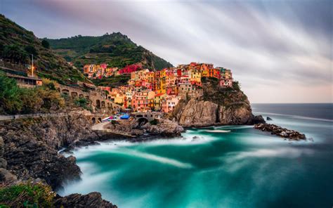 Download wallpapers Manarola, 4k, sea, coast, bay, Cinque Terre, Italy besthqwallpapers.com ...