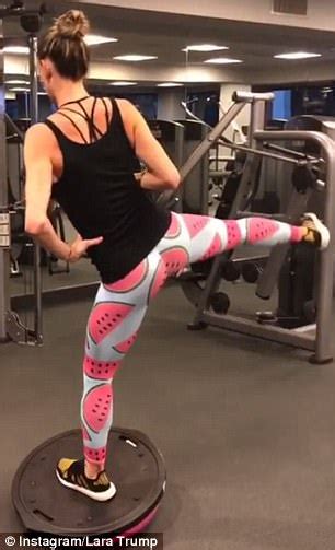 Lara Trump has her feet suspended in workout video | Daily Mail Online