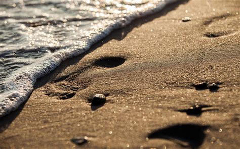 4K, Waves, Sea, Beach, Sand, Footprints, HD Wallpaper | Rare Gallery