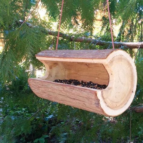 Rustic Cutout Log Bird Feeder