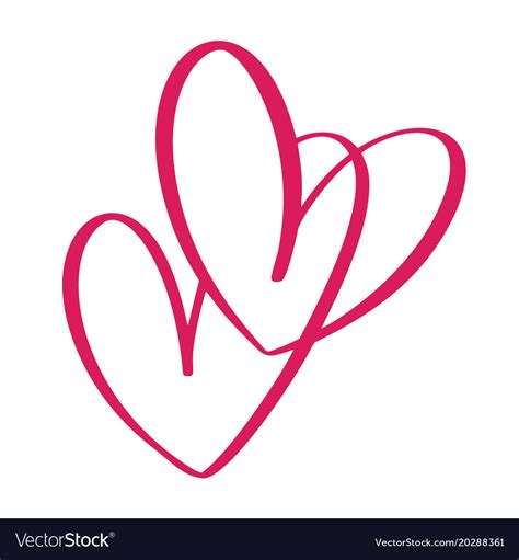 Heart two love sign icon on white background Vector Image