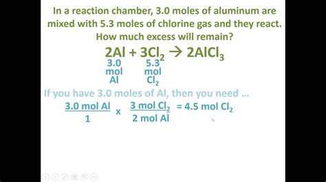 Stoichiometry Example: Calculating the amount of excess reactant - YouTube