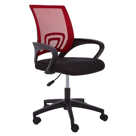 Red Office Chair With Flexible Black Armrests - The Home Market