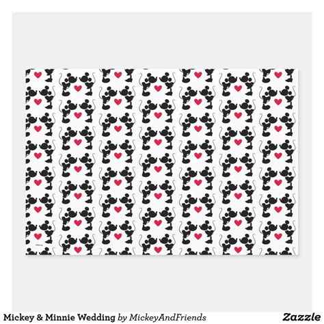 Mickey & Minnie Wedding Wrapping Paper Sheets | Zazzle | Wedding ...